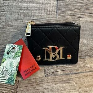 NWT Badgley Mischka Black Quilted Wallet